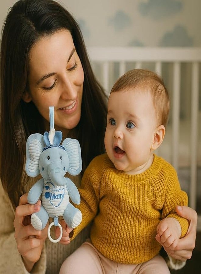 SMILE BABY Plush Hanging Toy Rattles for Crib and Stroller Keep Your Baby Entertained and Engaged. Soft, Colorful, and Safe, They Stimulate Sensory Development and are Perfect for Playtime Fun (BLUE -1) - Image 4